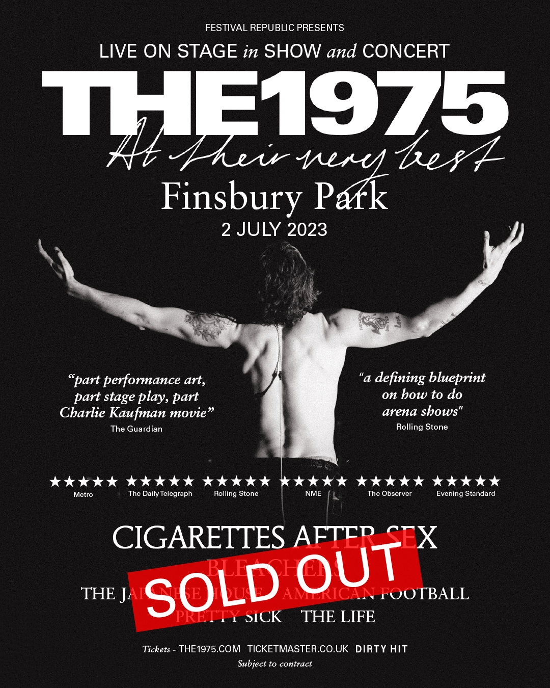 THE 1975 TO PLAY BIGGEST EVER UK HEADLINE SHOW AT FINSBURY PARK THIS SUMMER