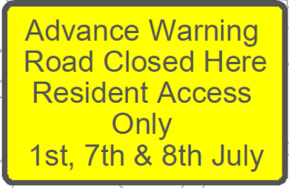 Advanced warning road sign