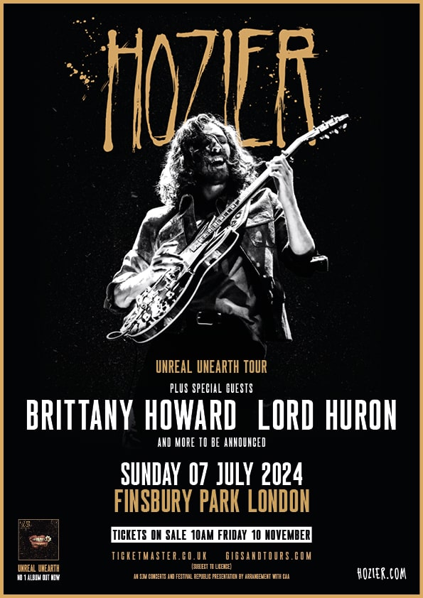 Festival Republic and SJM present HOZIER, Sunday 7th July, Finsbury Park
