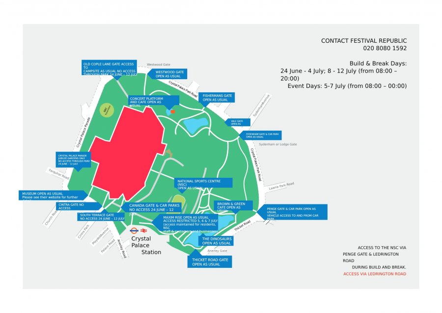 Crystal Palace Park Access Map